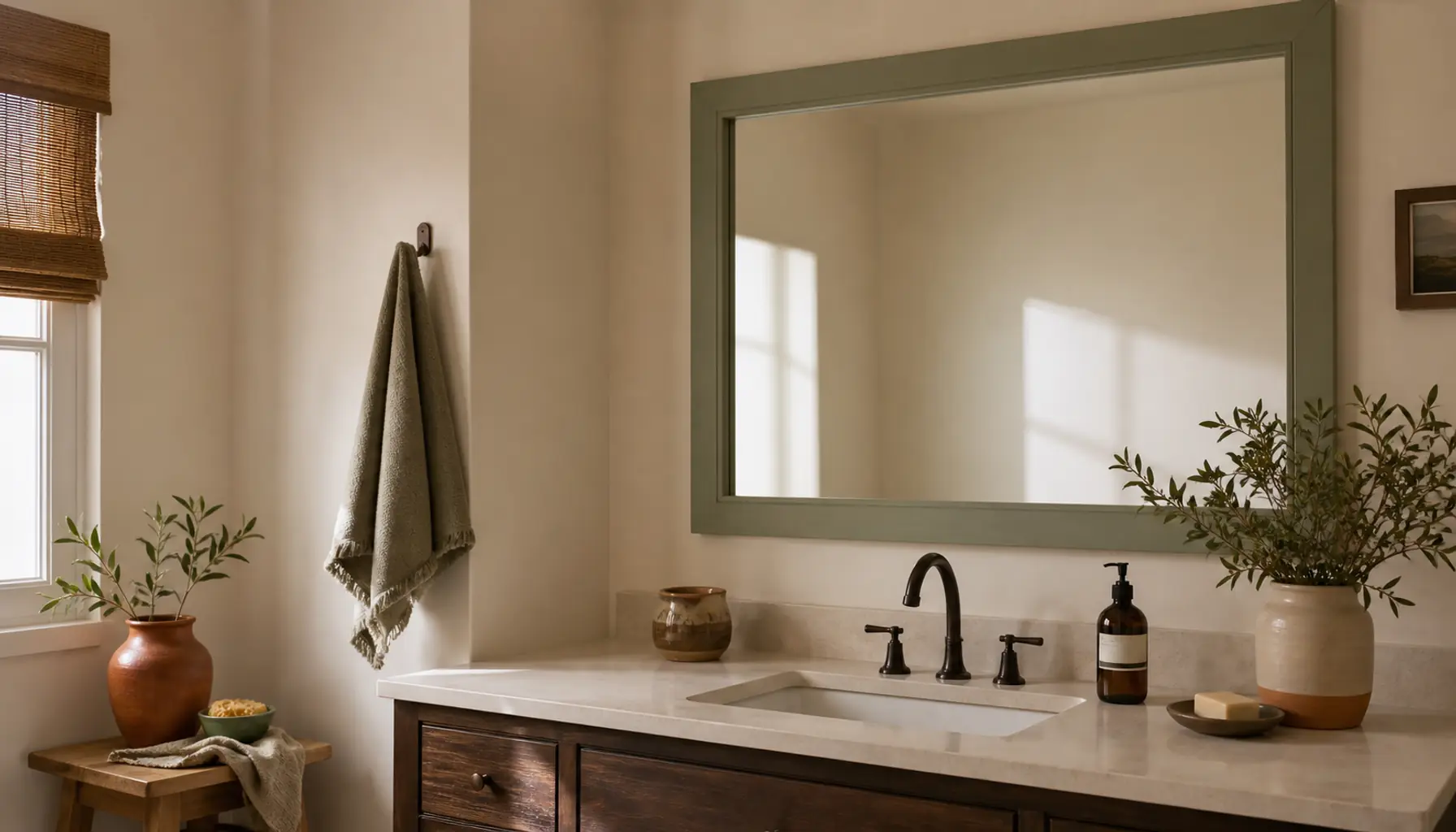 How to Frame a Builder-Grade Bathroom Mirror With Scrap Trim in 4 Steps